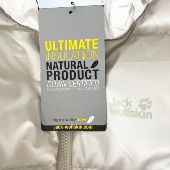 NWT Jack Wolfskin Long Puffer Coat, Light Grey Taupe, Size XS - Picture 15 of 16